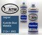Preview: Jaguar, Kyanite Blue Metallic, 2124 / JMQ: 400ml Sprühdose + 400ml Klarlack - Set, von ATW Autoteile West.